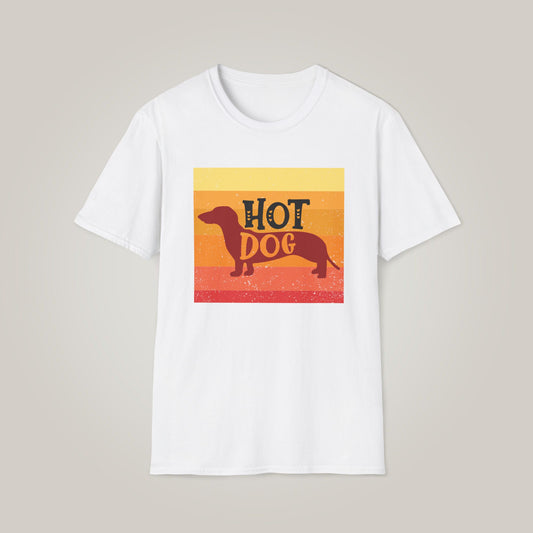 Retro Hot Dog Dachshund Unisex Softstyle T-shirt